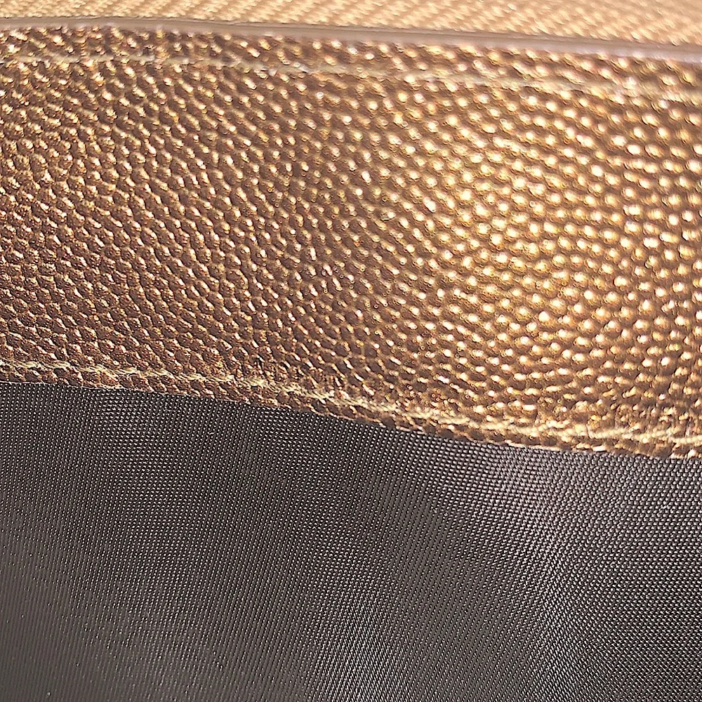 CHRISTIAN DIOR ZIPPY WALLET GOLD METALLIC MADE IN SPAIN